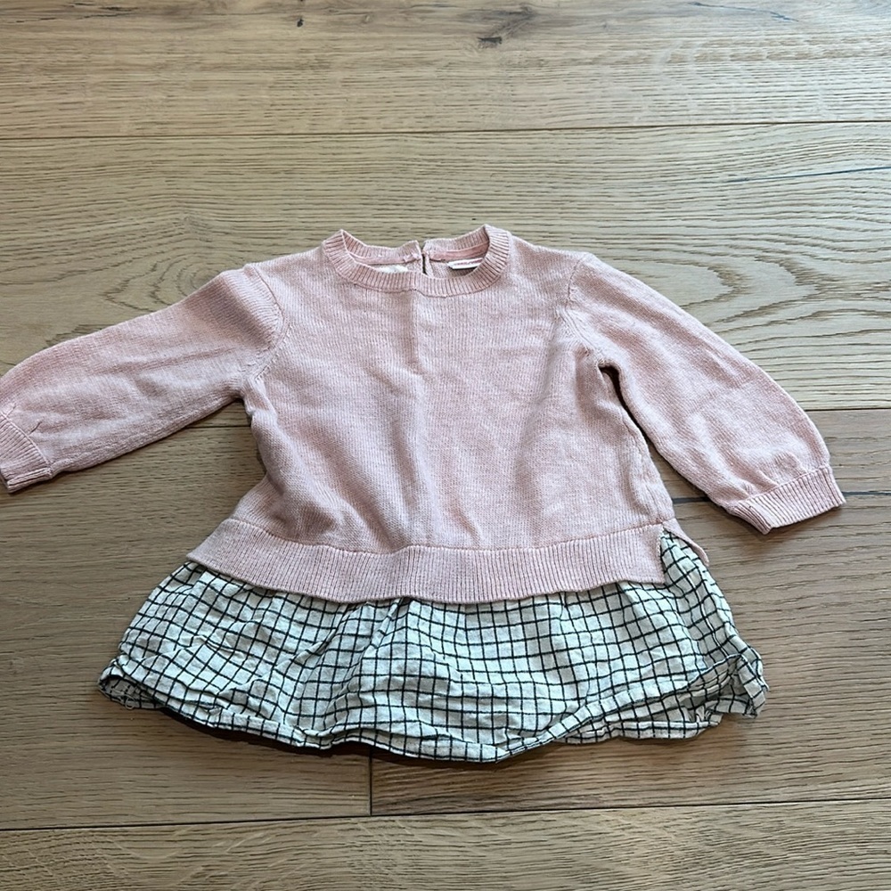 Zara pale pink dress top 6/9m girl